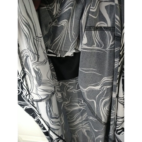 JM Collection Sleeveless Black White Abstract V Neck A Line Dress. Size L - Picture 8 of 10